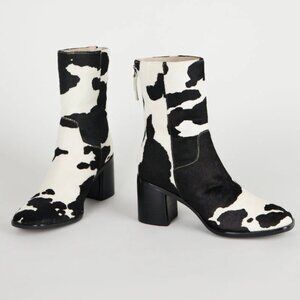 Intentionally Blank Cow Print Boots